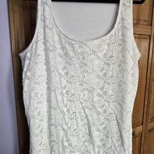 Avenue White Lace Tank Top
